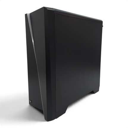 The Computer Market custom mid-tower gaming PC in a sleek black case with a minimalist front panel design.