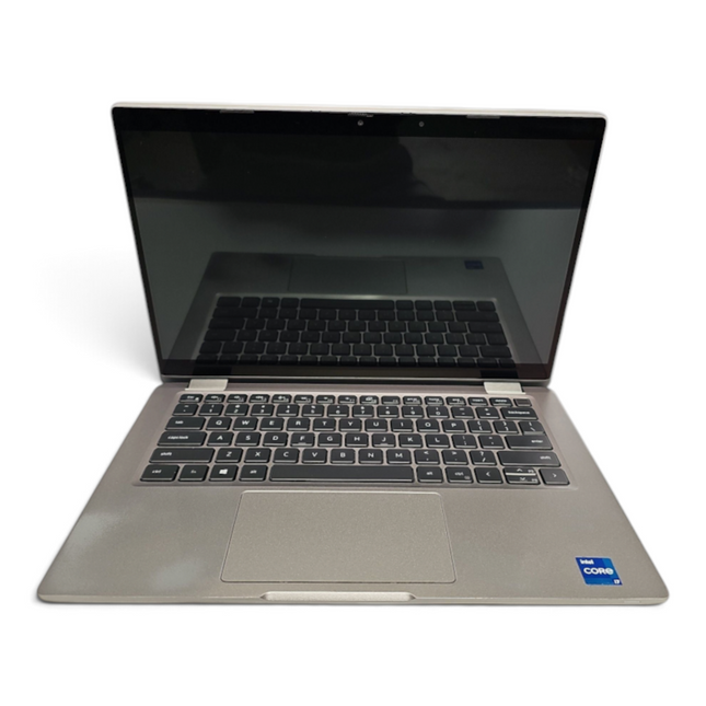 The Computer Market Dell Latitude 5320 13.3-inch touchscreen laptop in grey, showing keyboard and display.